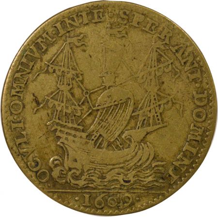 France Maire de Nantes, René Charette - Jeton Laiton - 1609