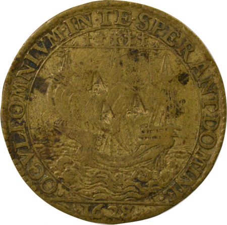 France Maire de Nantes, René Ménardeau - Jeton Laiton - 1628, Contremarqué