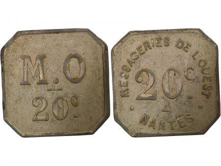 France Messageries de l\'Ouest - 10 Centimes Zinc Nickelé - Nantes