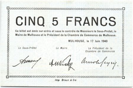 France Mulhouse Mulhouse Chambre de Commerce, série C - 1940