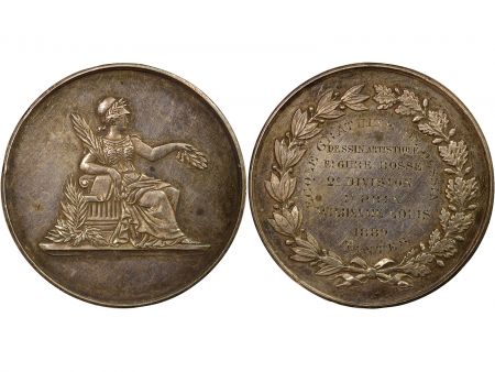 France Nantes, Ecole Gratuite de Dessin - Médaille Argent, 1er Prix - 1889