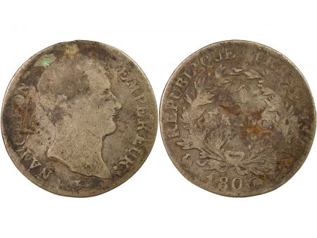 France Napoléon I - 1 Franc Argent, République, Calendrier Grégorien - 1806 A Paris