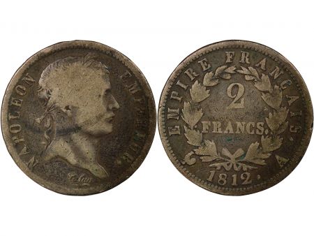 France Napoléon I - 2 Francs Argent, Empire - 1812 A Paris