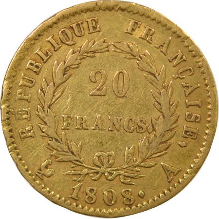 France Napoléon I - 20 Francs Or, Empire - 1808 A Paris