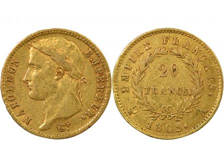 France Napoléon I - 20 Francs Or, Empire - 1809 A Paris