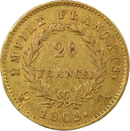 France Napoléon I - 20 Francs Or, Empire - 1809 A Paris