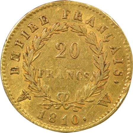 France Napoléon I - 20 Francs Or, Empire - 1810 W Lille