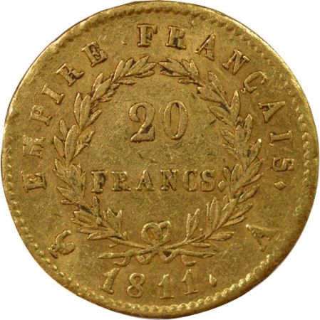 France Napoléon I - 20 Francs Or, Empire - 1811 A Paris