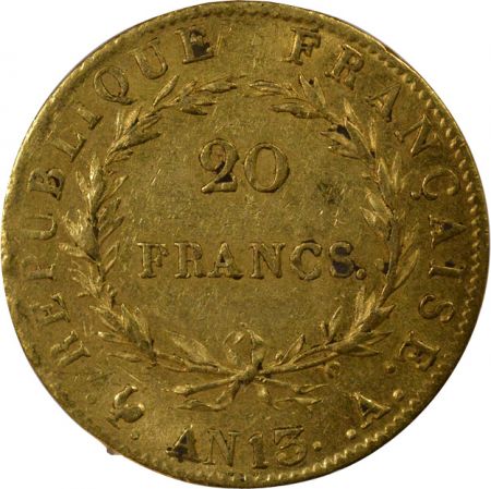 France Napoléon I - 20 Francs Or, République, Cal. Rév. - An 13 A Paris