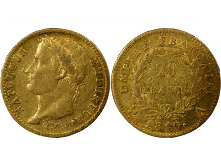 France Napoléon I - 20 Francs Or, Tête laurée, Empire - 1810 A Paris