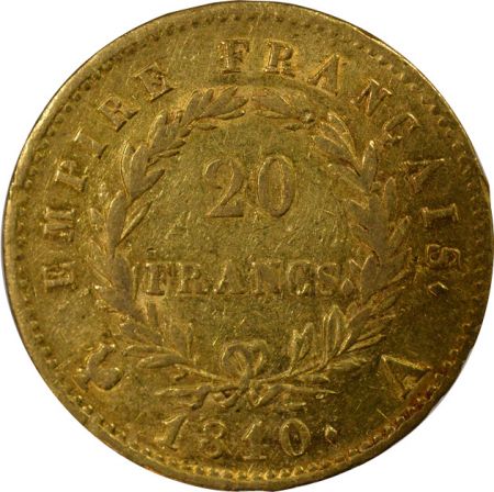 France Napoléon I - 20 Francs Or, Tête laurée, Empire - 1810 A Paris