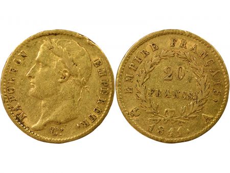 France Napoléon I - 20 Francs Or, Tête laurée, Empire - 1811 A Paris