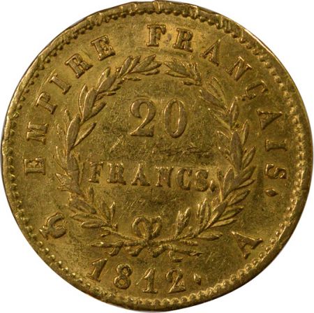 France Napoléon I - 20 Francs Or, Tête laurée, Empire - 1812 A Paris