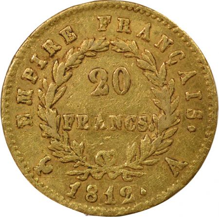 France Napoléon I - 20 Francs Or, Tête laurée, Empire - 1812 A Paris