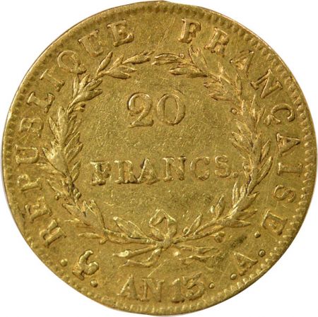 France Napoléon I - 20 Francs Or, Tête nue, Cal. Rev. - An 13 A Paris