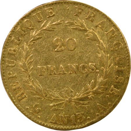 France Napoléon I - 20 Francs Or, Tête nue, Cal. Rev. - An 13 A Paris