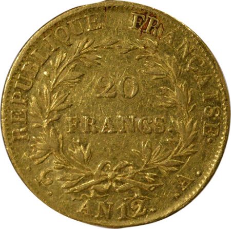 France Napoléon I - 20 Francs Or, Type Provisoire - An 12 A Paris