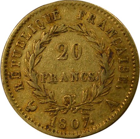 France Napoléon I - 20 Francs Or, Type Transitoire - 1807 A Paris