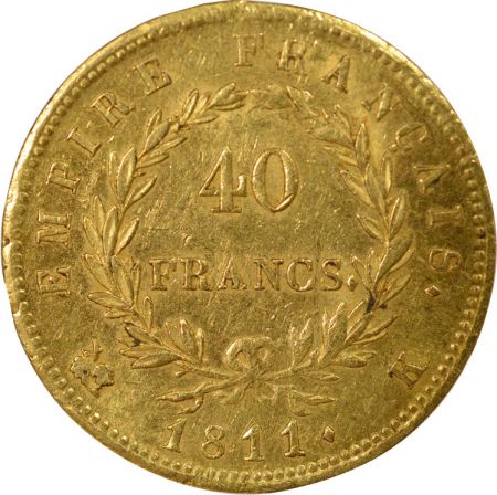 France Napoléon I - 40 Francs Or - 1811 K Bordeaux