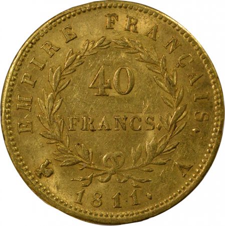 France Napoléon I - 40 Francs Or, Tête Laurée, Empire - 1811 A Paris