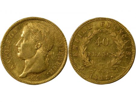 France Napoléon I - 40 Francs Or, Tête Laurée, Empire - 1811 A Paris