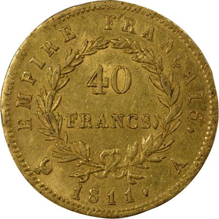 France Napoléon I - 40 Francs Or, Tête Laurée, Empire - 1811 A Paris