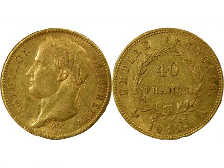 France Napoléon I - 40 Francs Or, Tête Laurée, Empire - 1812 A Paris