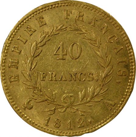 France Napoléon I - 40 Francs Or, Tête Laurée, Empire - 1812 A Paris