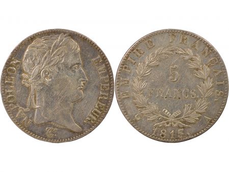 France Napoléon I - 5 Francs Argent, 100 Jours - 1815 A Paris