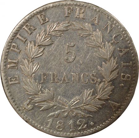 France Napoléon I - 5 Francs Argent, Empire - 1812 A Paris