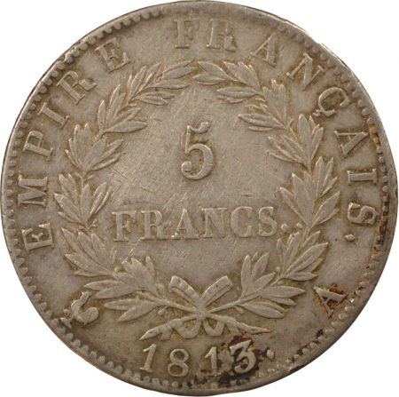 France Napoléon I - 5 Francs Argent, Empire - 1813 A Paris