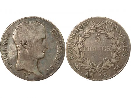 France Napoléon I - 5 Francs Argent, République, Calendrier Révolutionnaire - An 13 M Toulouse