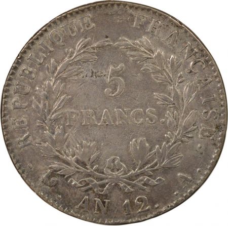 France Napoléon I - 5 Francs Argent, Type Intermédiaire - An 12 A Paris