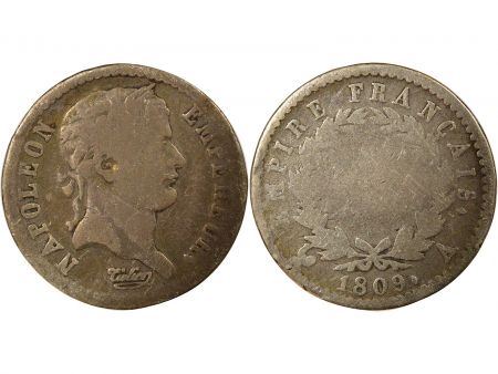 France Napoléon I - Demi Franc Argent, Empire - 1809 A Paris