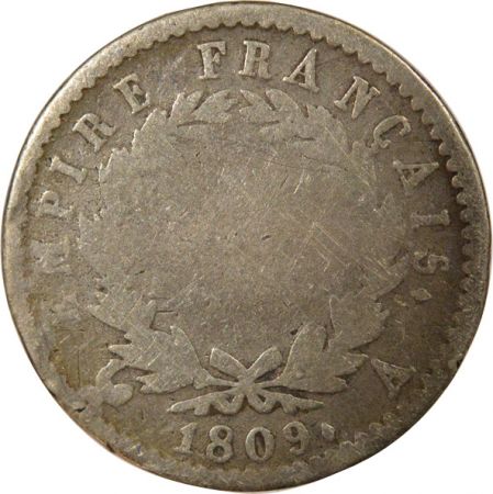 France Napoléon I - Demi Franc Argent, Empire - 1809 A Paris