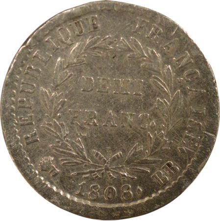 France Napoléon I - Demi Franc Argent, République - 1808 BB Strasbourg