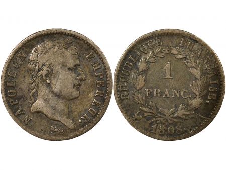 France Napoléon I - Franc Argent, République - 1808 A Paris