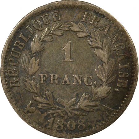 France Napoléon I - Franc Argent, République - 1808 A Paris