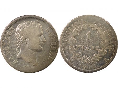 France Napoléon I - Franc Argent, République - 1808 A Paris