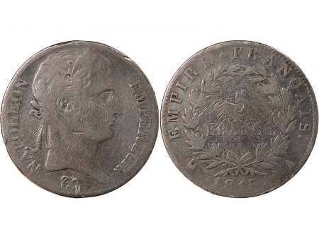 France NAPOLEON Ier, CENT-JOURS - 5 FRANCS ARGENT - 1815, A PARIS