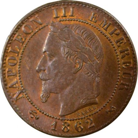 France Napoléon III - 1 Centime, Tête laurée - 1862 K Bordeaux