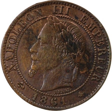 France NAPOLEON III - 1 CENTIME TETE LAUREE - 1861 A PARIS