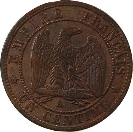 France NAPOLEON III - 1 CENTIME TETE NUE - 1854 A PARIS