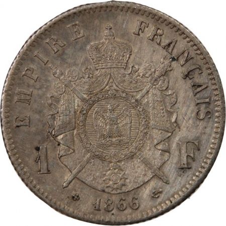 France NAPOLEON III - 1 FRANC ARGENT 1866 BB STRASBOURG