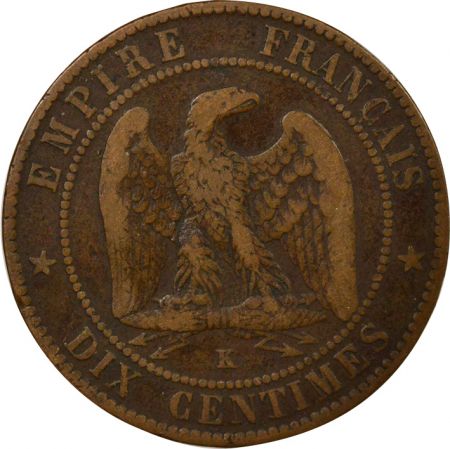 France Napoléon III - 10 Centimes, Tête Laurée - 1862 K Bordeaux