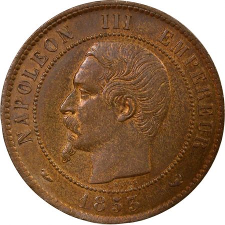 France Napoléon III - 10 Centimes, Tête nue - 1853 W Lille