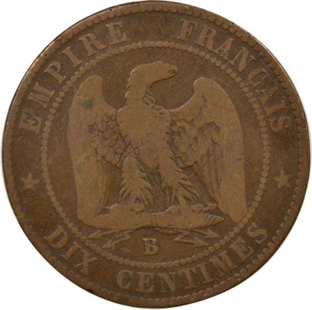 France Napoléon III - 10 Centimes 1855 B Rouen - Ancre