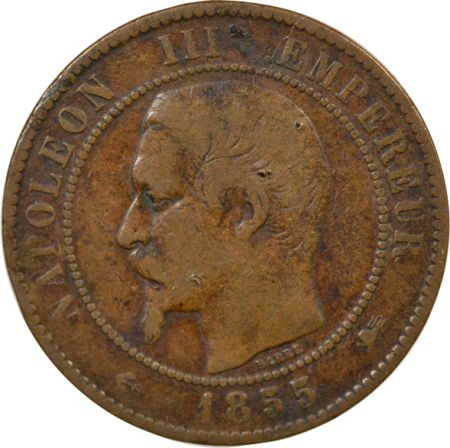 France Napoléon III - 10 Centimes 1855 D Lyon - Ancre