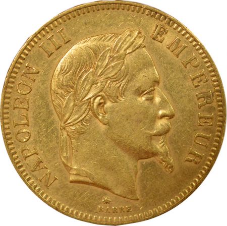 France Napoléon III - 100 Francs Or, Tête laurée - 1868 A Paris