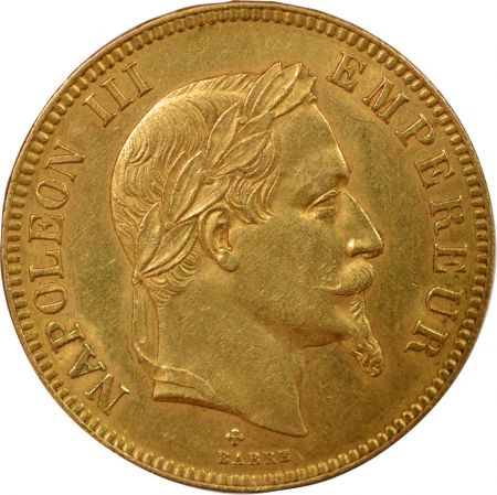 France Napoléon III - 100 Francs Or, Tête laurée - 1869 BB Strasbourg